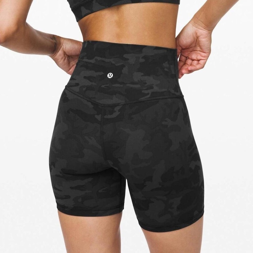 Lululemon Black Camo Align Shorts 5”